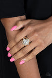Understated Drama - Gold Ring - Paparazzi Accessories Ring Bedazzle Me Pretty Mobile Fashion Boutique