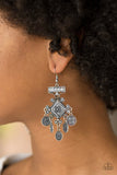 Unexplored Lands - Silver Earrings - Paparazzi Accessories Earrings Bedazzle Me Pretty Mobile Fashion Boutique