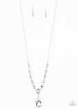 Unfathomable Fierceness - White Lanyard - Paparazzi Accessories Lanyard Bedazzle Me Pretty Mobile Fashion Boutique