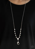 Unfathomable Fierceness - White Lanyard - Paparazzi Accessories Lanyard Bedazzle Me Pretty Mobile Fashion Boutique