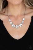 Unfiltered Confidence - White Necklace - Paparazzi Accessories Necklace Bedazzle Me Pretty Mobile Fashion Boutique