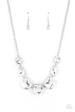 Unfiltered Confidence - White Necklace - Paparazzi Accessories Necklace Bedazzle Me Pretty Mobile Fashion Boutique