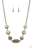 Uniquely Unconventional - Brass Necklace - Paparazzi Accessories Necklace Bedazzle Me Pretty Mobile Fashion Boutique
