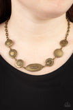 Uniquely Unconventional - Brass Necklace - Paparazzi Accessories Necklace Bedazzle Me Pretty Mobile Fashion Boutique