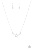 United We Sparkle - White Necklace - Paparazzi Accessories Necklace Bedazzle Me Pretty Mobile Fashion Boutique