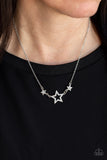 United We Sparkle - White Necklace - Paparazzi Accessories Necklace Bedazzle Me Pretty Mobile Fashion Boutique