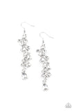 Unlimited Luster - White Earrings - Paparazzi Accessories Earrings Bedazzle Me Pretty Mobile Fashion Boutique