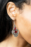 Unlimited Vacation - Red Earrings - Paparazzi Accessories Earrings Bedazzle Me Pretty Mobile Fashion Boutique