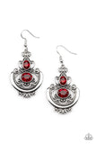 Unlimited Vacation - Red Earrings - Paparazzi Accessories Earrings Bedazzle Me Pretty Mobile Fashion Boutique