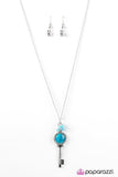 Unlock Every Door - Blue Necklace - Paparazzi Accessories Necklace Bedazzle Me Pretty Mobile Fashion Boutique