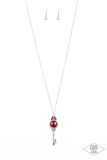 Unlock Every Door - Red Necklace - Paparazzi Accessories Necklace Bedazzle Me Pretty Mobile Fashion Boutique