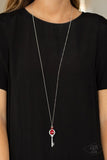 Unlock Every Door - Red Necklace - Paparazzi Accessories Necklace Bedazzle Me Pretty Mobile Fashion Boutique