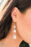 Unpredictable Shimmer - White Earrings - Paparazzi Accessories Earrings Bedazzle Me Pretty Mobile Fashion Boutique
