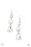 Unpredictable Shimmer - White Earrings - Paparazzi Accessories Earrings Bedazzle Me Pretty Mobile Fashion Boutique