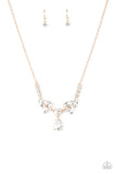 Unrivaled Sparkle - Gold Necklace - Paparazzi Accessories Necklace Bedazzle Me Pretty Mobile Fashion Boutique