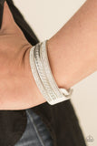Unstoppable - White Bracelet - Paparazzi Accessories Bracelet Bedazzle Me Pretty Mobile Fashion Boutique