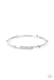 Upgraded Glamour - White Bracelet - Paparazzi Accessories Bracelet FS-Bedazzle Me Pretty Mobile Fashion Boutique