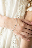 Upgraded Glamour - White Bracelet - Paparazzi Accessories Bracelet FS-Bedazzle Me Pretty Mobile Fashion Boutique