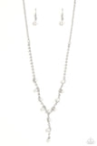 Upper Class - White Necklace - Paparazzi Accessories Necklace Bedazzle Me Pretty Mobile Fashion Boutique
