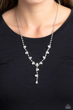 Upper Class - White Necklace - Paparazzi Accessories Necklace Bedazzle Me Pretty Mobile Fashion Boutique