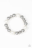 Upper Manhattan - White Bracelet - Paparazzi Accessories Bracelet Bedazzle Me Pretty Mobile Fashion Boutique