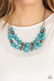 Upscale Chic - Blue Necklace - Paparazzi Accessories Necklace Bedazzle Me Pretty Mobile Fashion Boutique