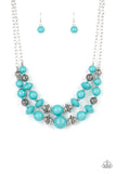 Upscale Chic - Blue Necklace - Paparazzi Accessories Necklace Bedazzle Me Pretty Mobile Fashion Boutique