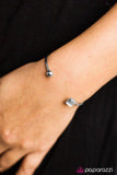 Uptown Glam - White Bracelet - Paparazzi Accessories Bracelet Bedazzle Me Pretty Mobile Fashion Boutique