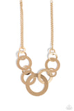 Uptown Links - Gold Necklace - Paparazzi Accessories Necklace Bedazzle Me Pretty Mobile Fashion Boutique