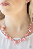 Uptown Pearls - Orange Necklace - Paparazzi Accessories Necklace Bedazzle Me Pretty Mobile Fashion Boutique