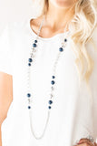 Uptown Talker - Blue Necklace - Paparazzi Accessories Necklace Bedazzle Me Pretty Mobile Fashion Boutique