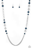 Uptown Talker - Blue Necklace - Paparazzi Accessories Necklace Bedazzle Me Pretty Mobile Fashion Boutique