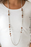 Uptown Talker - Brown Necklace - Paparazzi Accessories Necklace Bedazzle Me Pretty Mobile Fashion Boutique