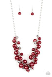 Uptown Upgrade - Red Necklace - Paparazzi Accessories Necklace Bedazzle Me Pretty Mobile Fashion Boutique