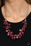 Uptown Upgrade - Red Necklace - Paparazzi Accessories Necklace Bedazzle Me Pretty Mobile Fashion Boutique