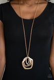 Urban Artisan - Gold Necklace - Paparazzi Accessories Necklace Bedazzle Me Pretty Mobile Fashion Boutique