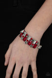 Urban Crest - Red Bracelet - Paparazzi Accessories Bracelet Bedazzle Me Pretty Mobile Fashion Boutique