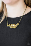 Urban Dynasty - Brass Necklace - Paparazzi Accessories Necklace Bedazzle Me Pretty Mobile Fashion Boutique