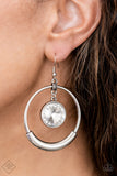 Urban Echo - White Earrings - Paparazzi Accessories Earrings Bedazzle Me Pretty Mobile Fashion Boutique