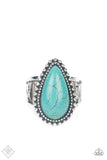 Urban Elements - Blue Ring - Paparazzi Accessories Ring Bedazzle Me Pretty Mobile Fashion Boutique