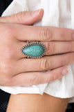 Urban Elements - Blue Ring - Paparazzi Accessories Ring Bedazzle Me Pretty Mobile Fashion Boutique