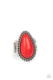Urban Elements - Red Ring - Paparazzi Accessories Ring Bedazzle Me Pretty Mobile Fashion Boutique