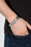 Urban Expedition - Silver Mens Bracelet - Paparazzi Accessories Mens Bracelet Bedazzle Me Pretty Mobile Fashion Boutique