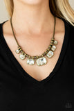 Urban Extravagance - Brass Necklace - Paparazzi Accessories Necklace Bedazzle Me Pretty Mobile Fashion Boutique