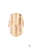 Urban Labyrinth - Gold Ring - Paparazzi Accessories Ring Bedazzle Me Pretty Mobile Fashion Boutique