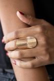 Urban Labyrinth - Gold Ring - Paparazzi Accessories Ring Bedazzle Me Pretty Mobile Fashion Boutique