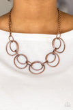 Urban Orbit - Copper Necklace - Paparazzi Accessories Necklace Bedazzle Me Pretty Mobile Fashion Boutique