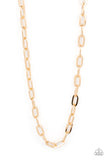 Urban Quarterback - Gold Mens Necklace - Paparazzi Accessories Mens Necklace Bedazzle Me Pretty Mobile Fashion Boutique