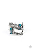 Urban Upscale - Blue Ring - Paparazzi Accessories Ring Bedazzle Me Pretty Mobile Fashion Boutique