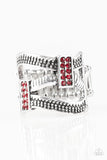 Urban Upscale - Red Ring - Paparazzi Accessories Ring Bedazzle Me Pretty Mobile Fashion Boutique